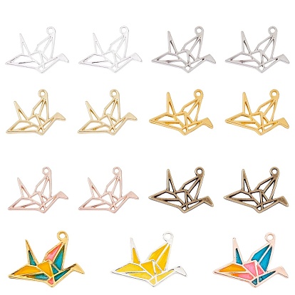 6 Colors Alloy Open Back Bezel Pendants, For DIY UV Resin, Epoxy Resin, Pressed Flower Jewelry, Paper Crane