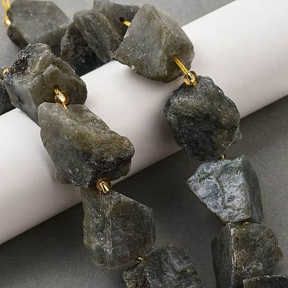 Необработанные необработанные натуральные лабрадоритные бусины, самородки, с бисером