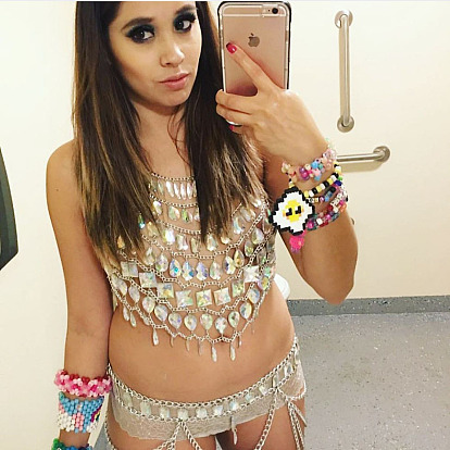 Прозрачный ab акриловый сплав кисточка цепь сексуальные цепи для тела для пляжной вечеринки