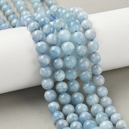 Природные Аквамарин бисер нитей, круглые