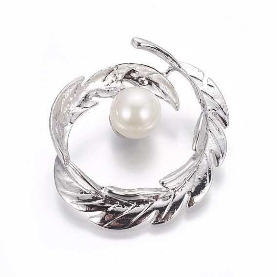 Латунные подвески, с оболочкой жемчуг, лист