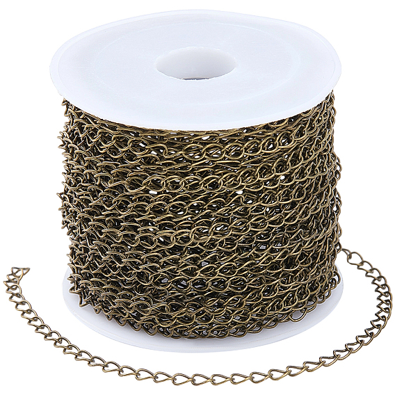 10m латунные витые цепи, бордюрные цепи, пайки, с катушкой, без свинца и без кадмия
