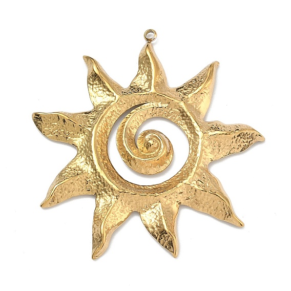 304 Stainless Steel Pendants, Ion Plating(IP), Long-Lasting Plated, Sun Charm