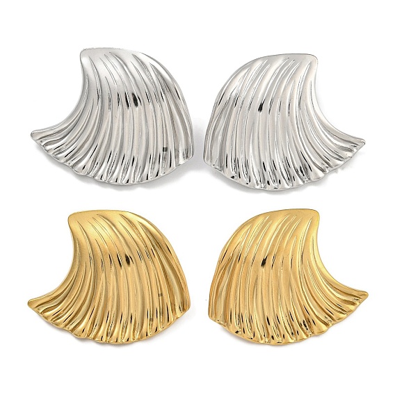 304 серьги-гвоздики из нержавеющей стали в форме океанской волны для женщин