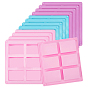 12 pièces 3 couleurs moules à savon en silicone, rectangle