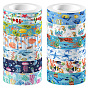 12 Rolls Adhesive Paper Tapes, Decorative Sticker Roll Tape, for Card-Making, Scrapbooking, Diary, Planner, Envelope & Notebooks