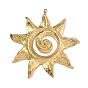 304 Stainless Steel Pendants, Ion Plating(IP), Long-Lasting Plated, Sun Charm