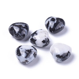 Natural Zebra Jasper Heart Love Stone, Pocket Palm Stone for Reiki Balancing
