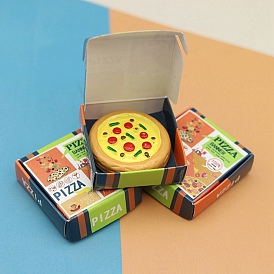 Resin Mini Imitation Pizza Decoration, with Paper Box, for Dollhouse Accessories Pretending Prop Decorations