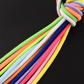 Cordón redondo elástico, con el exterior de la fibra y el caucho en el interior, 3 mm, aproximadamente 98.42 yardas (90 m) / paquete