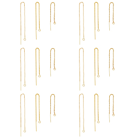 9 пары 3 стиль латунные серьги-гвоздики фурнитура, с петлями, долговечный, ушные резьбы