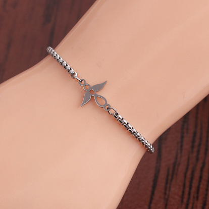 Adjustable Steel Cut Polished Bracelet with European and American Style