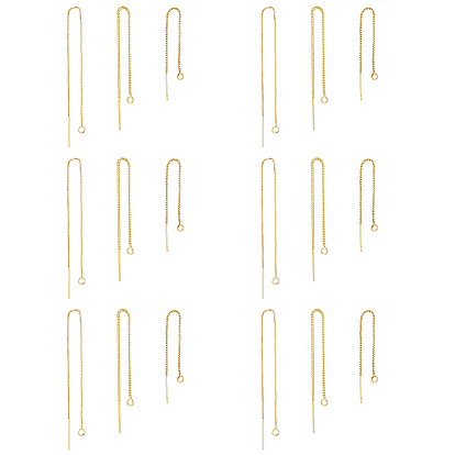 9 пары 3 стиль латунные серьги-гвоздики фурнитура, с петлями, долговечный, ушные резьбы