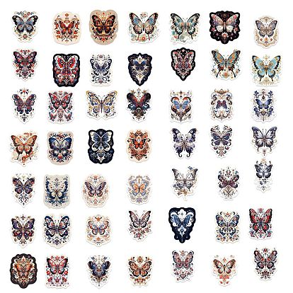 PVC Butterfly Sticker Labels, Self-adhesion, for Suitcase, Skateboard, Refrigerator, Helmet, Mobile Phone Shell