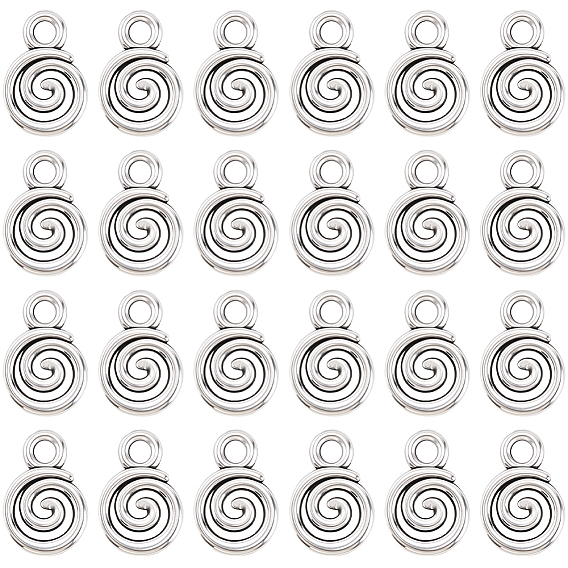 150Pcs Tibetan Style Alloy Charms, Vortex, Cadmium Free & Lead Free