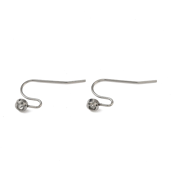304 нержавеющей стали серьги крюков, со стразами, кристалл