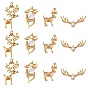 12Pcs 4 Style Brass Micro Pave Clear Cubic Zirconia Pendants