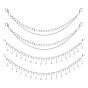 2Pcs Aluminium Alloy Boot Strap Chains, with 2Pcs Alloy Crytstal Rhinestone Tassel Bag Decorative Chains