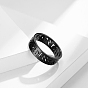 Hollow Word Stainless Steel Finger Rings, Rune Words Odin Norse Viking Amulet Jewelry