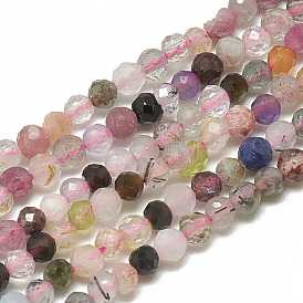Natural Gemstone Beads Strands, Faceted, Round