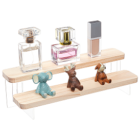 2-ярусная акриловая модель для демонстрации игрушек, деревянная многоярусная стойка для косметики, маленькие украшения, хранение минифигурок