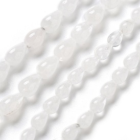 Natural Quartz Crystal Beads Strands, Rock Crystal Teardrop Beads