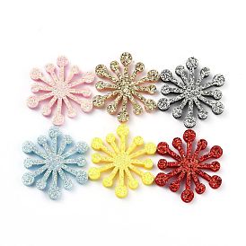 Schneeflocke Filz Stoff Weihnachtsmotiv dekorieren, mit Glitter Goldpulver, für Kinder DIY Haarspangen machen