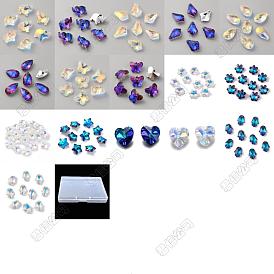 DIY Jewelry Making Finding Kit, Including 48Pcs 16 Styles Glass Beads & Pendnants, Elephant & Leaf & Butterfly & Snowflake & Star & Hamsa Hand