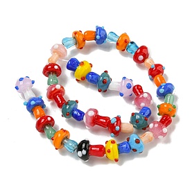 Handmade Lampwork Beads Strands, Mushroom