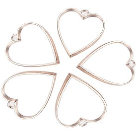 Alloy Open Back Bezel Pendants, For DIY UV Resin, Epoxy Resin, Pressed Flower Jewelry, Heart