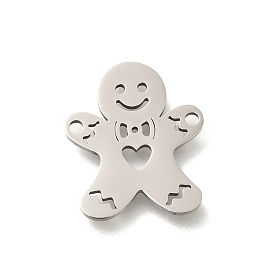 201 подвески для соединителей из нержавеющей стали, вырезанные лазером, рождественские пряничные человечки ссылки