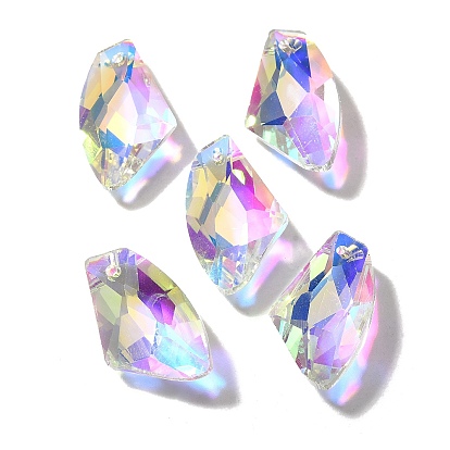 Стеклянные подвески, самородки, AB цвет, граненые