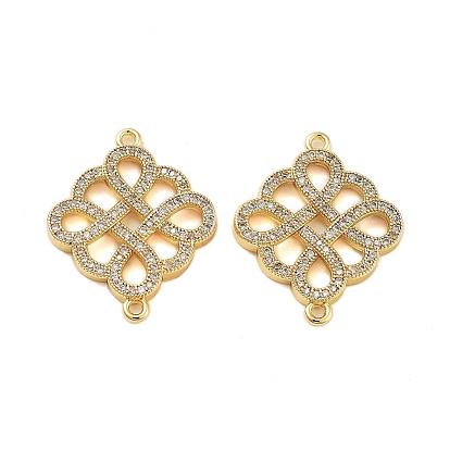 Покрытие стойки латунь микро паве прозрачный кубический цирконий китайский узел звенья, без кадмия и без свинца, долговечный