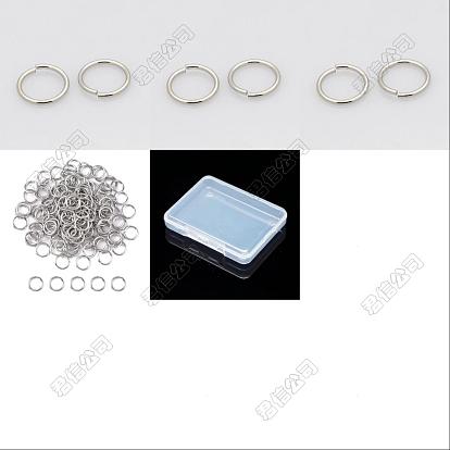 800Pcs 4 Styles 304 Stainless Steel Open Jump Rings, Round Rings