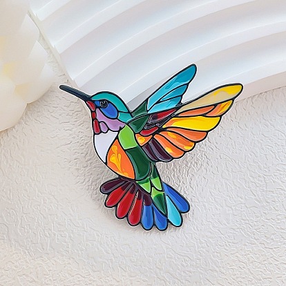 Emaille-Stifte, Legierungsbroschen für Rucksackkleidung, Kolibri