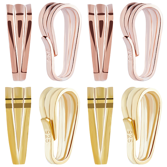 12 шт. 2 цвета 925 застежки-кнопки из стерлингового серебра