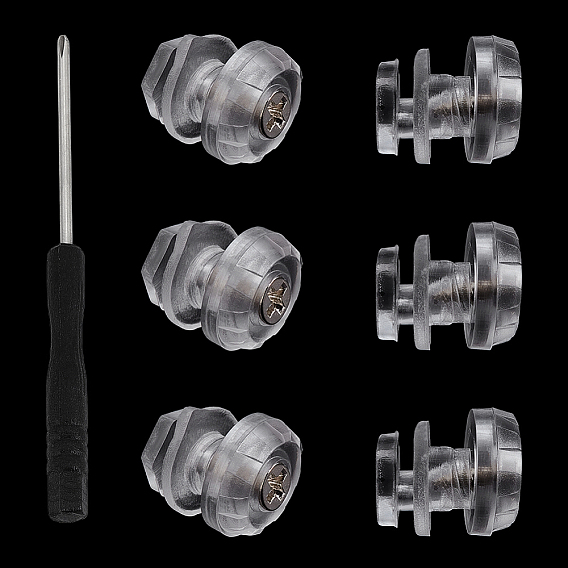 3 Bags Plastic Universal Helmet Visor Anti-fog Buckle, with Alloy Screws and Zinc Alloy Screwdriver