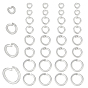 40Pcs 4 Styles Brass Open Jump Rings, Round