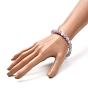 Bracelet extensible en pierre pour fille femme, bracelet aigue-marine naturelle & quartz rose & perles d'améthyste