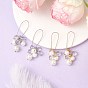 2 Paar Creolen aus Messing mit Kunstperlen, Blume, mit Glas