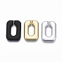 Spray Painted CCB Plastic Linking Rings, Quick Link Connectors, For Jewelry Cross Chains Making, Rectangle
