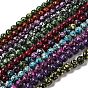 Нити бусин, окрашенных синтетическими драгоценными камнями, круглые