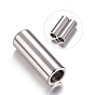 304 Stainless Steel Magnetic Clasps with Glue-in Ends, Ion Plating (IP), Column, 16x6mm, Hole: 4mm