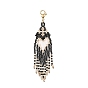 Handmade Loom Pattern Seed Beads Tassel Pendants Decoration, with 304 Stainless Steel Lobster Claw Clasps, Heart