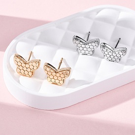 Латунь серьги, бабочка