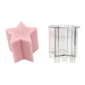 Transparent Plastic Candle Molds, for Candle Making Tools, Star Shape