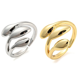 Tulip Flower Brass Open Cuff Ring, Long-Lasting Plated, Cadmium Free & Lead Free