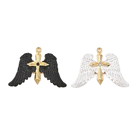 Краску для запекания 304 нержавеющая сталь с подвесками из страз, крыло с крестообразными подвесками, вакуумное покрытие pvd, реальный 18 k позолоченный