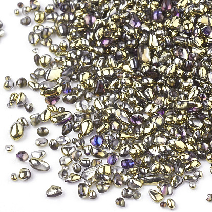 Plated Glass Seed Beads, For Nail Art Decoration Accessories, No Hole/Undrilled, Chip