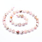 Natural Pink Opal Beads Strands, Faceted, Bicone